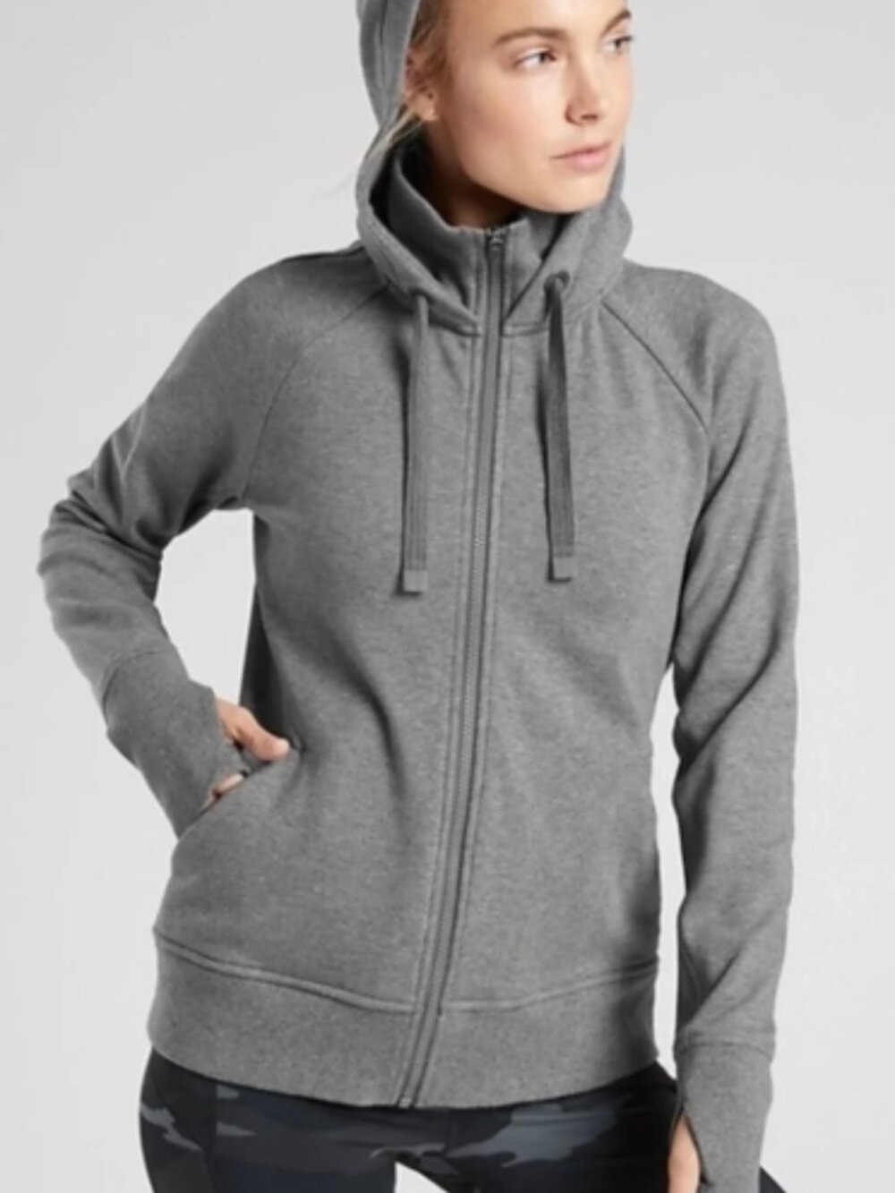 Athleta Full Zip Heather Gray Triump Hoodie - Women’s Medium